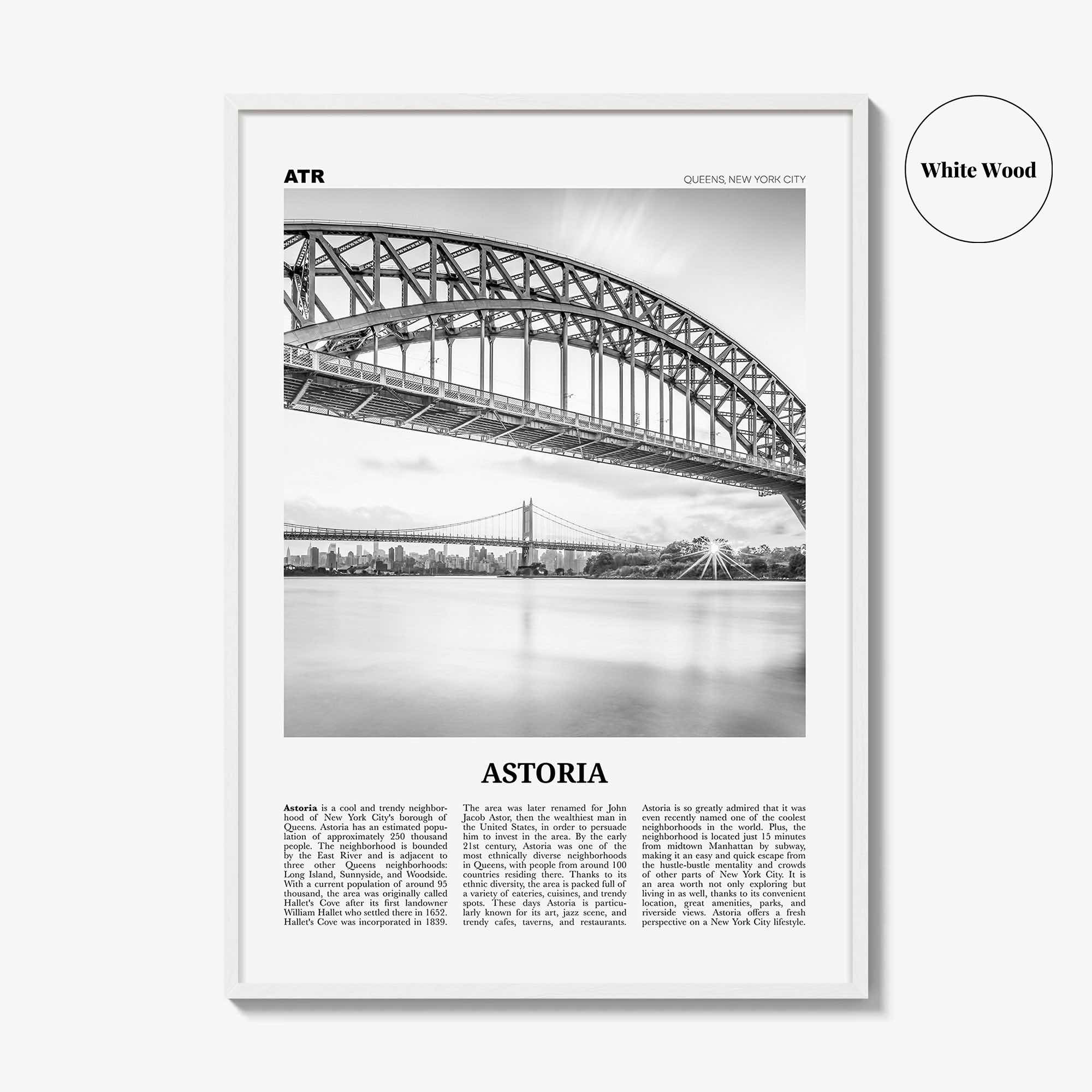 Astoria Print Black and White New York, Astoria Wall Art, Astoria Poster, Astoria Photo, Astoria Decor, New York, United States