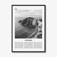 Asturias Print Black and White, Asturias Wall Art, Asturias Poster, Asturias Photo, Asturias Wall Décor, Asturias Map, Spain