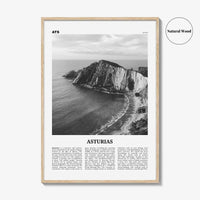 Asturias Print Black and White, Asturias Wall Art, Asturias Poster, Asturias Photo, Asturias Wall Décor, Asturias Map, Spain