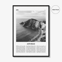 Asturias Print Black and White, Asturias Wall Art, Asturias Poster, Asturias Photo, Asturias Wall Décor, Asturias Map, Spain