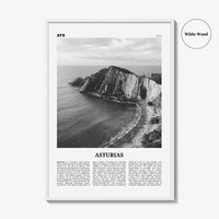 Asturias Print Black and White, Asturias Wall Art, Asturias Poster, Asturias Photo, Asturias Wall Décor, Asturias Map, Spain