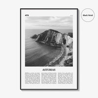 Asturias Print Black and White, Asturias Wall Art, Asturias Poster, Asturias Photo, Asturias Wall Décor, Asturias Map, Spain
