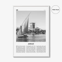Aswan Print Black and White, Aswan Wall Art, Aswan Poster, Aswan Photo, Aswan Wall Décor, Aswan Map, Egypt