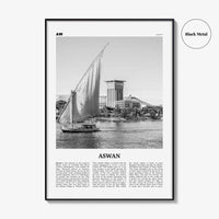 Aswan Print Black and White, Aswan Wall Art, Aswan Poster, Aswan Photo, Aswan Wall Décor, Aswan Map, Egypt