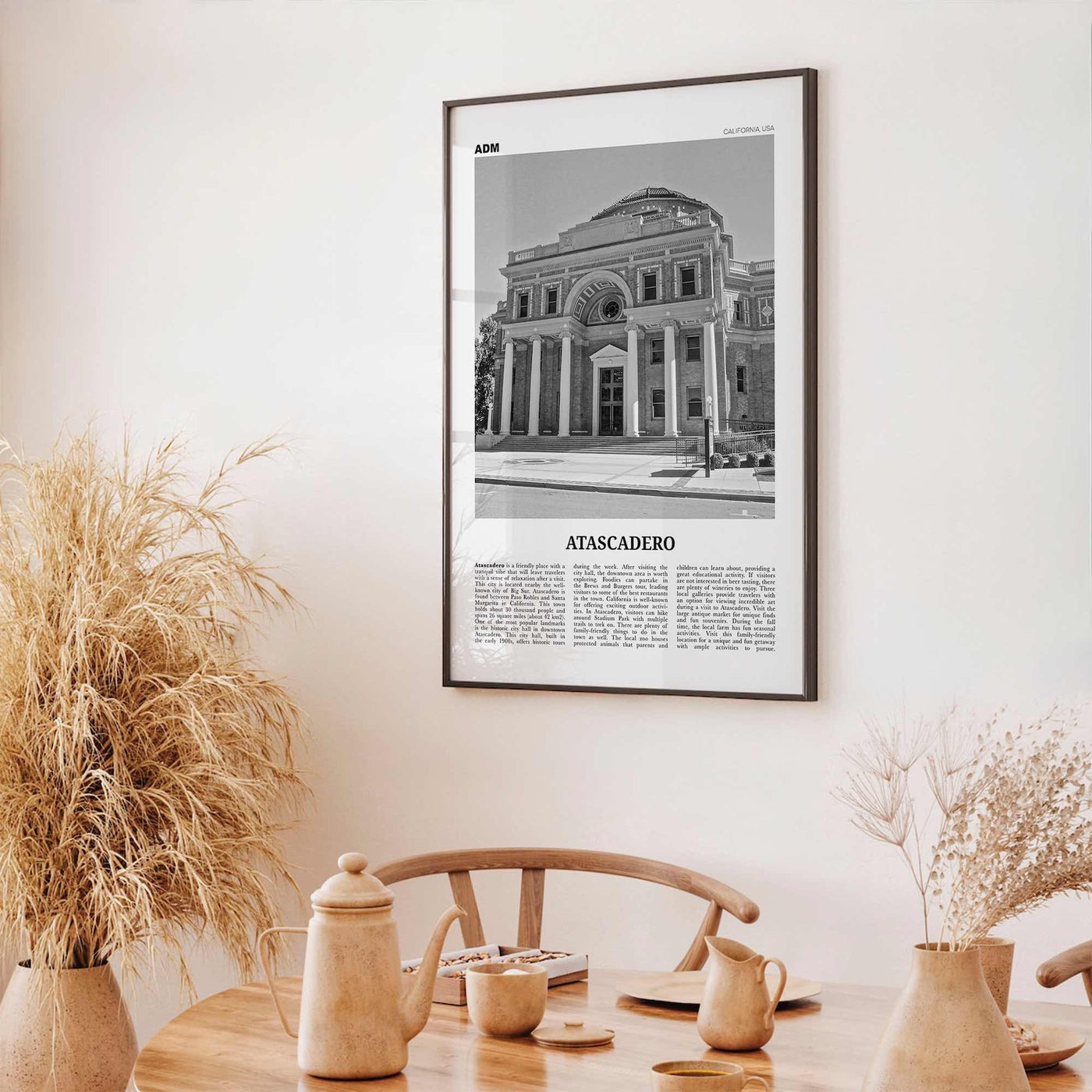 Atascadero Print Black and White, Atascadero Wall Art, Atascadero Poster, Atascadero Photo, Atascadero Décor, Atascadero Map, California USA