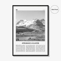 Athabasca Glacier Print Black and White, Athabasca Wall Art, Athabasca Poster, Athabasca Photo, Athabasca Wall Décor, Athabasca Map, Canada