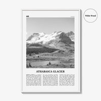 Athabasca Glacier Print Black and White, Athabasca Wall Art, Athabasca Poster, Athabasca Photo, Athabasca Wall Décor, Athabasca Map, Canada