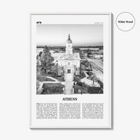 Athens Print Black and White Georgia, Athens Wall Art, Athens Poster, Athens Photo, Athens Map, Georgia, USA, United States