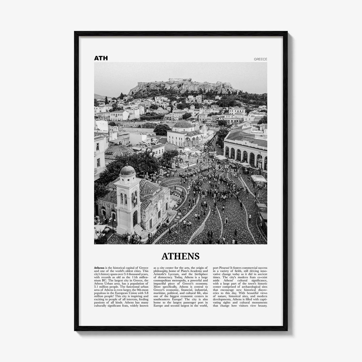 Athens Print Black and White Greece No 1, Athens Wall Art, Athens Poster, Athens Photo, Athens Wall Decor, City Art Print, Αθήνα Ελλάδα