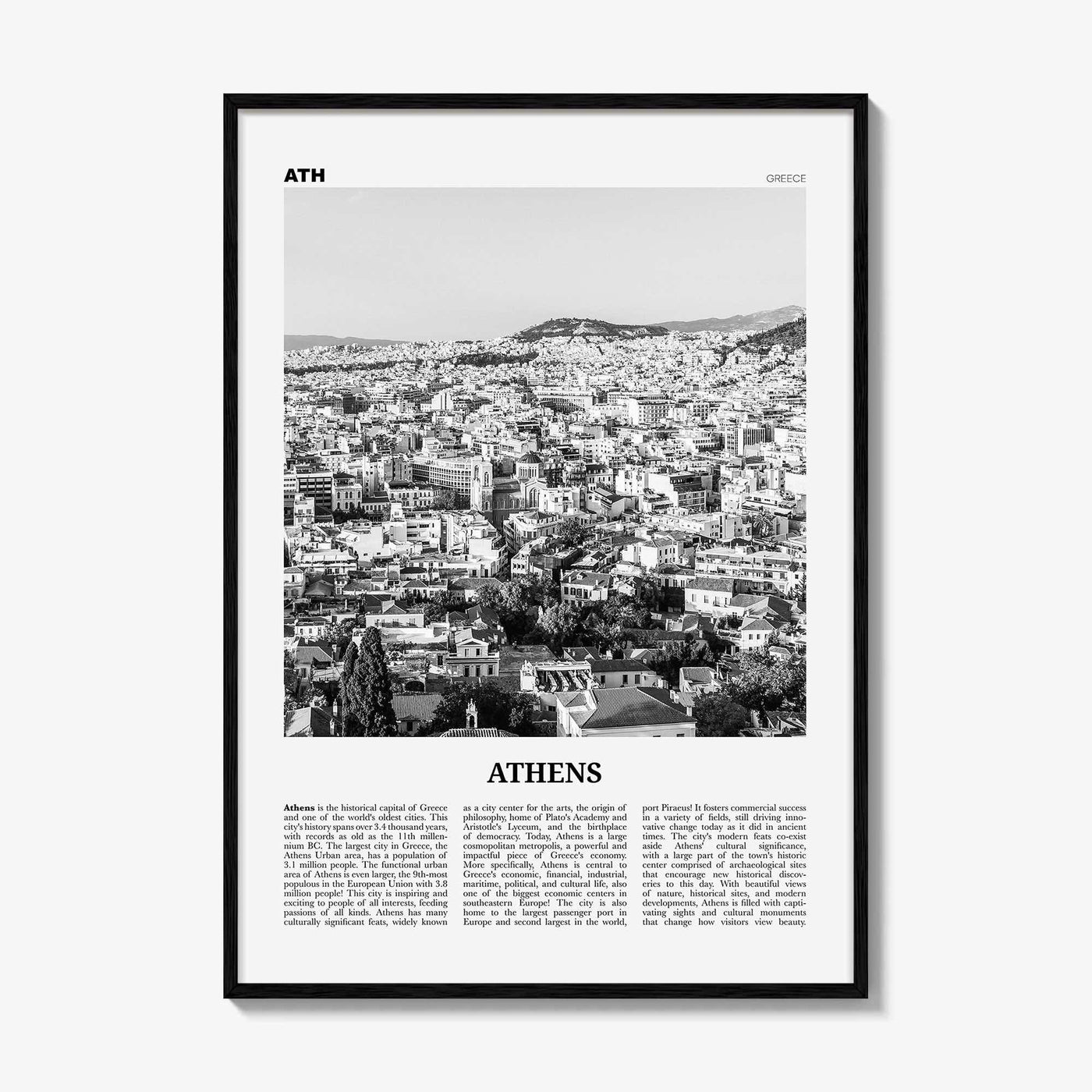 Athens Print Black and White Greece No 2, Athens Wall Art, Athens Poster, Athens Photo, Athens Wall Decor, City Art Print, Αθήνα Ελλάδα