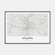 Atlanta Map Landscape Poster