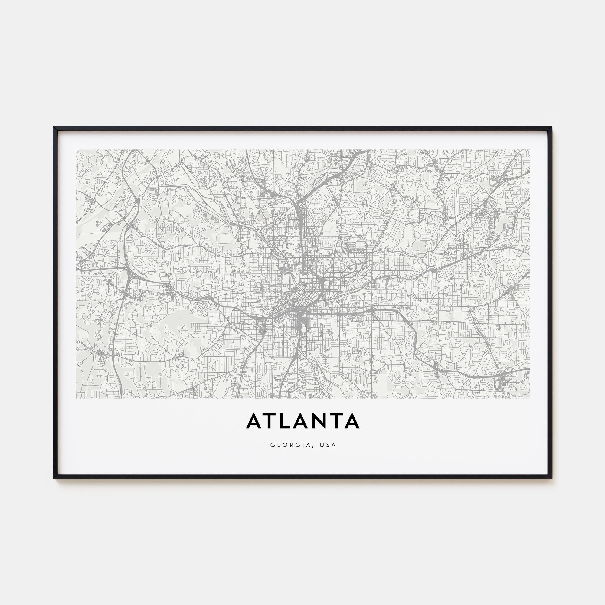 Atlanta Map Landscape Poster