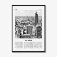 Atlanta Print Black and White No 1, Atlanta Wall Art, Atlanta Poster, Atlanta Photo, Atlanta, Georgia, USA, United States, North America