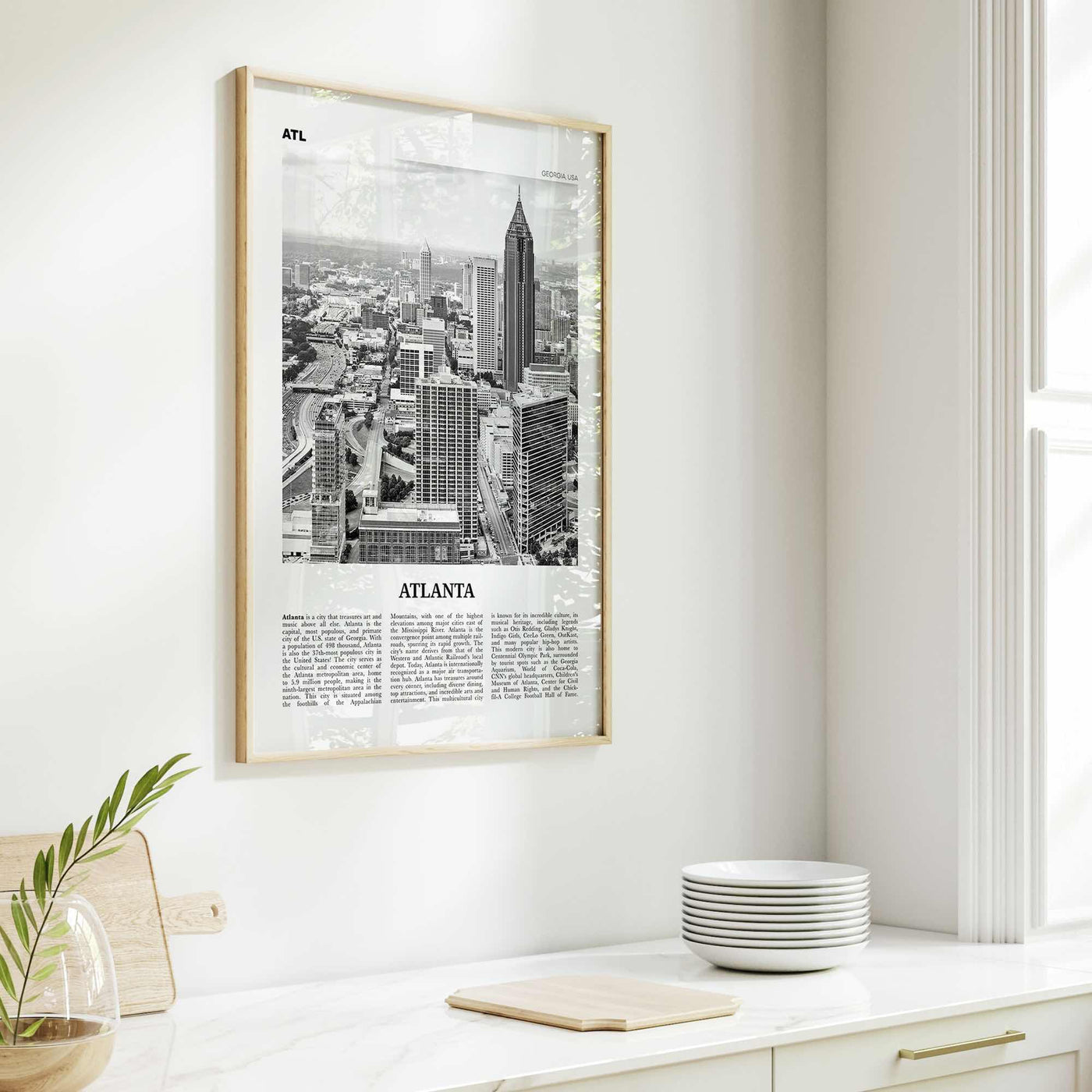 Atlanta Print Black and White No 1, Atlanta Wall Art, Atlanta Poster, Atlanta Photo, Atlanta, Georgia, USA, United States, North America