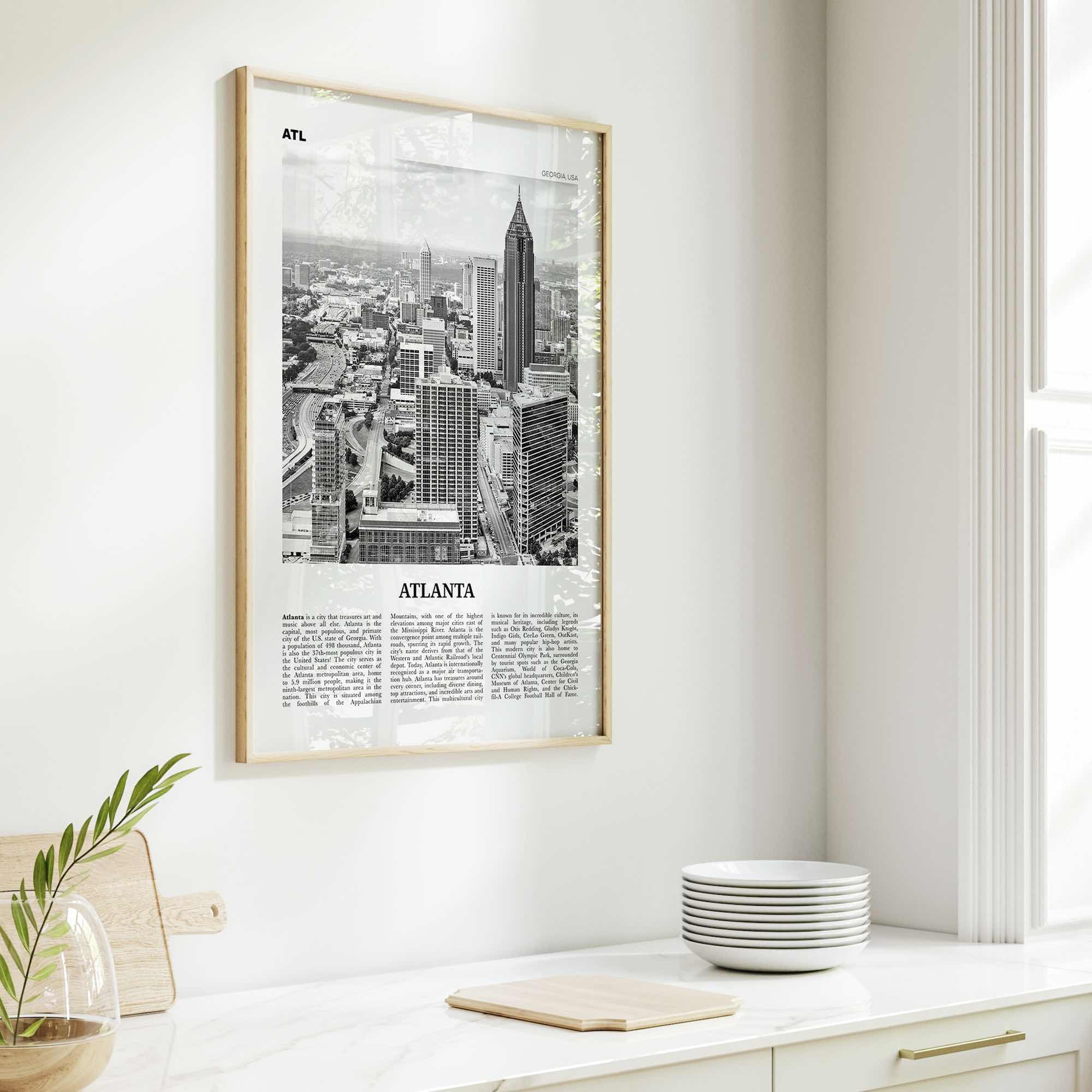 Atlanta Print Black and White No 1, Atlanta Wall Art, Atlanta Poster, Atlanta Photo, Atlanta, Georgia, USA, United States, North America