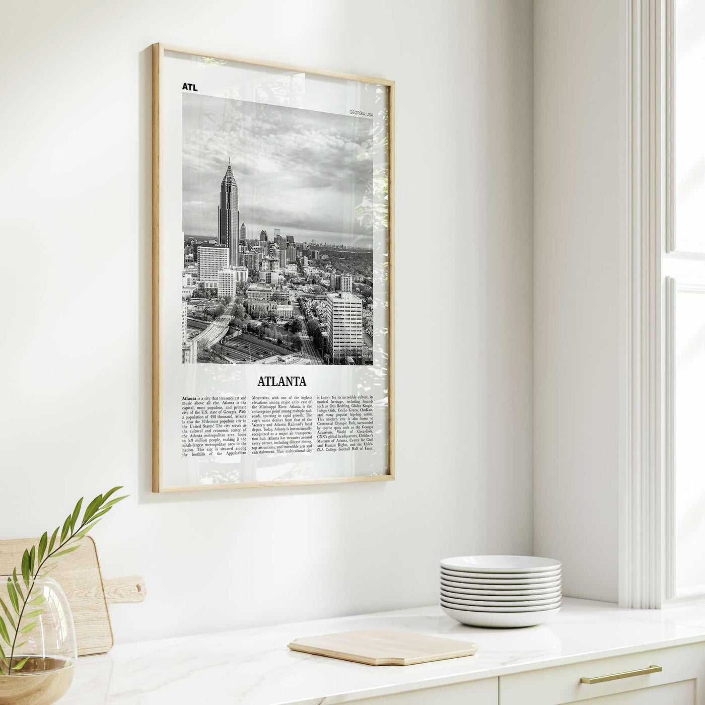 Atlanta Print Black and White No 2, Atlanta Wall Art, Atlanta Poster, Atlanta Photo, Atlanta, Georgia, USA, United States, North America