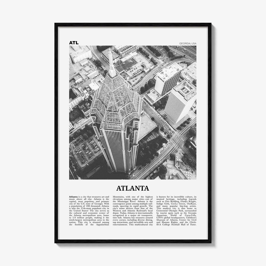 Atlanta Print Black and White No 3, Atlanta Wall Art, Atlanta Poster, Atlanta Photo, Atlanta, Georgia, USA, United States, North America