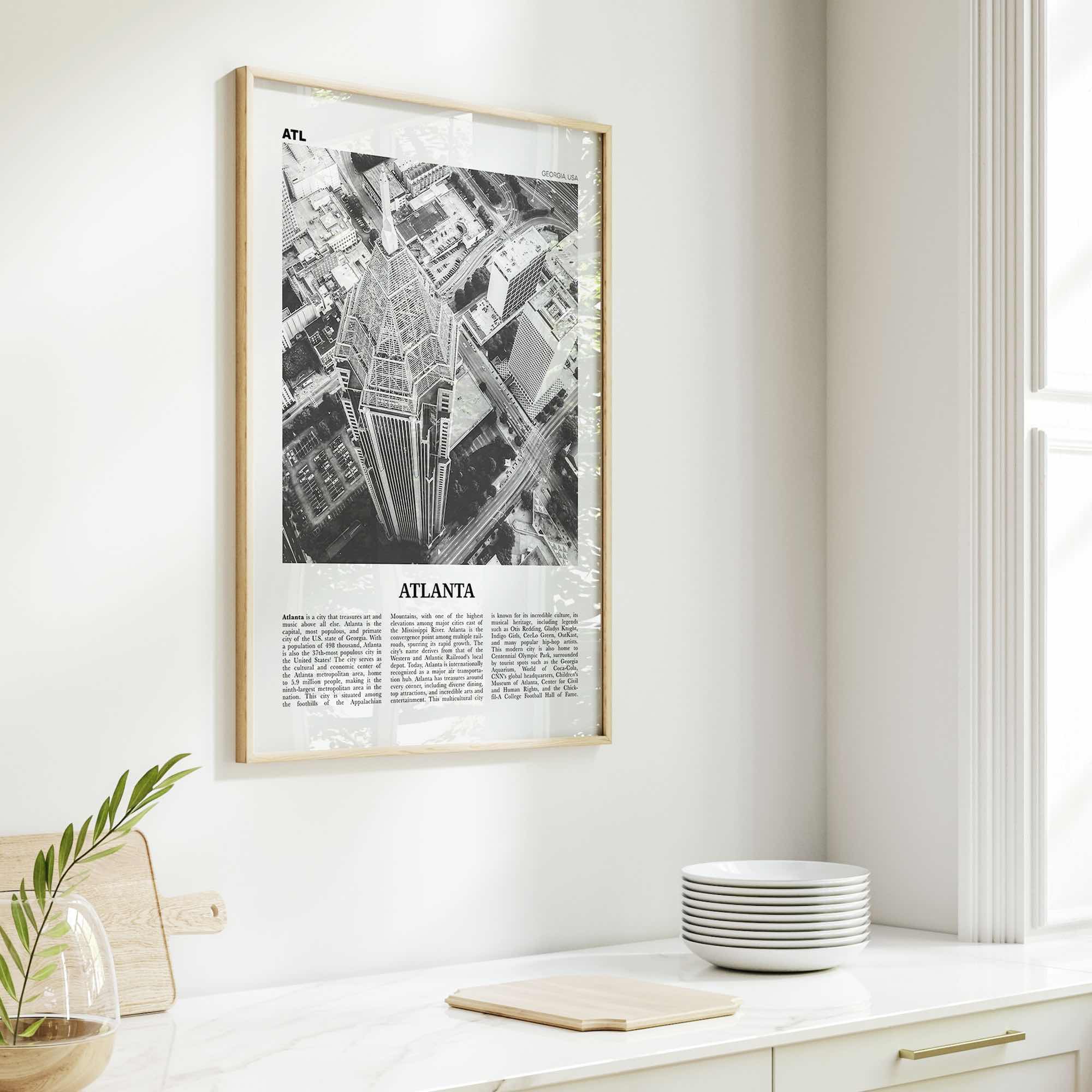 Atlanta Print Black and White No 3, Atlanta Wall Art, Atlanta Poster, Atlanta Photo, Atlanta, Georgia, USA, United States, North America