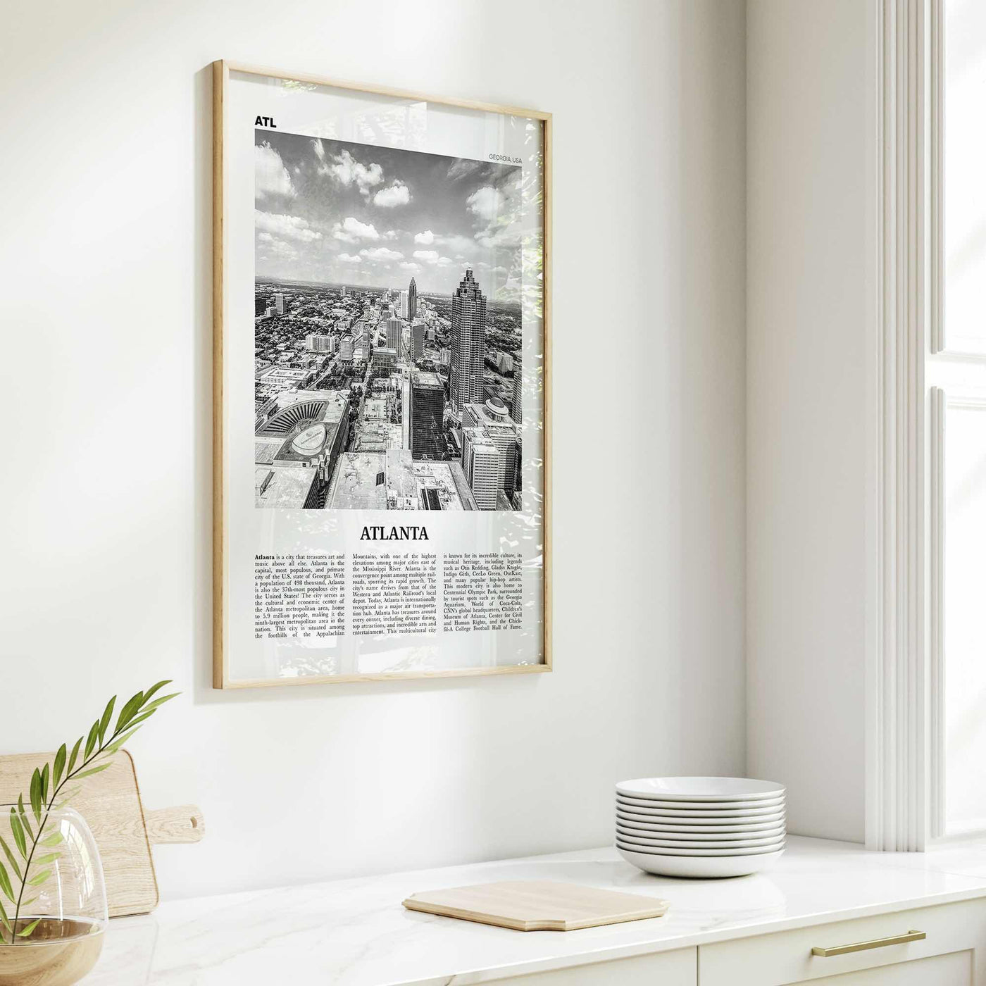 Atlanta Print Black and White No 4, Atlanta Wall Art, Atlanta Poster, Atlanta Photo, Atlanta, Georgia, USA, United States, North America