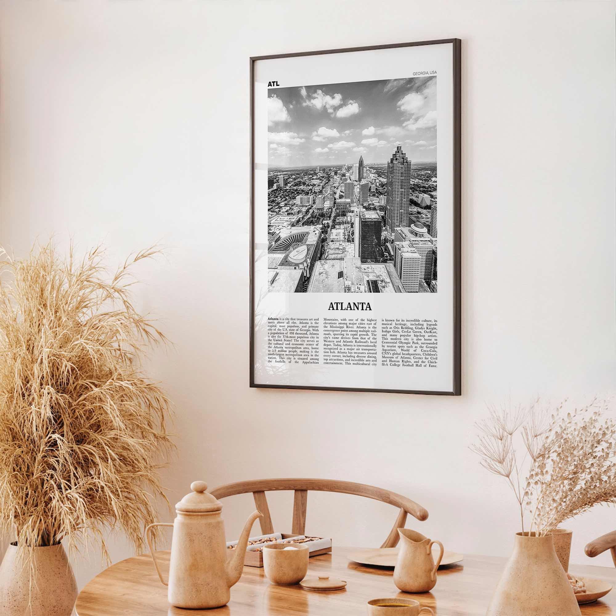 Atlanta Print Black and White No 4, Atlanta Wall Art, Atlanta Poster, Atlanta Photo, Atlanta, Georgia, USA, United States, North America