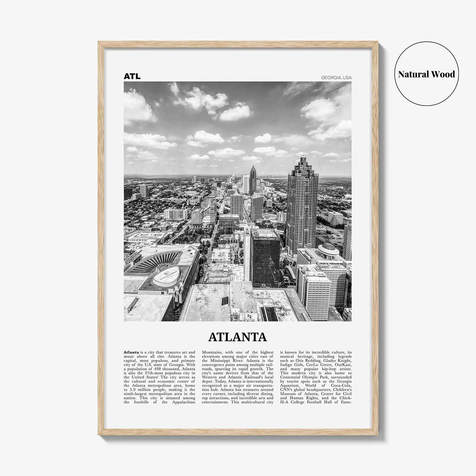 Atlanta Print Black and White No 4, Atlanta Wall Art, Atlanta Poster, Atlanta Photo, Atlanta, Georgia, USA, United States, North America