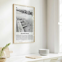 Atlantic Beach Print Black and White, Atlantic Beach Wall Art, Atlantic Beach Poster, Atlantic Beach Photo, Atlantic Map, North Carolina