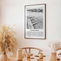 Atlantic Beach Print Black and White, Atlantic Beach Wall Art, Atlantic Beach Poster, Atlantic Beach Photo, Atlantic Map, North Carolina