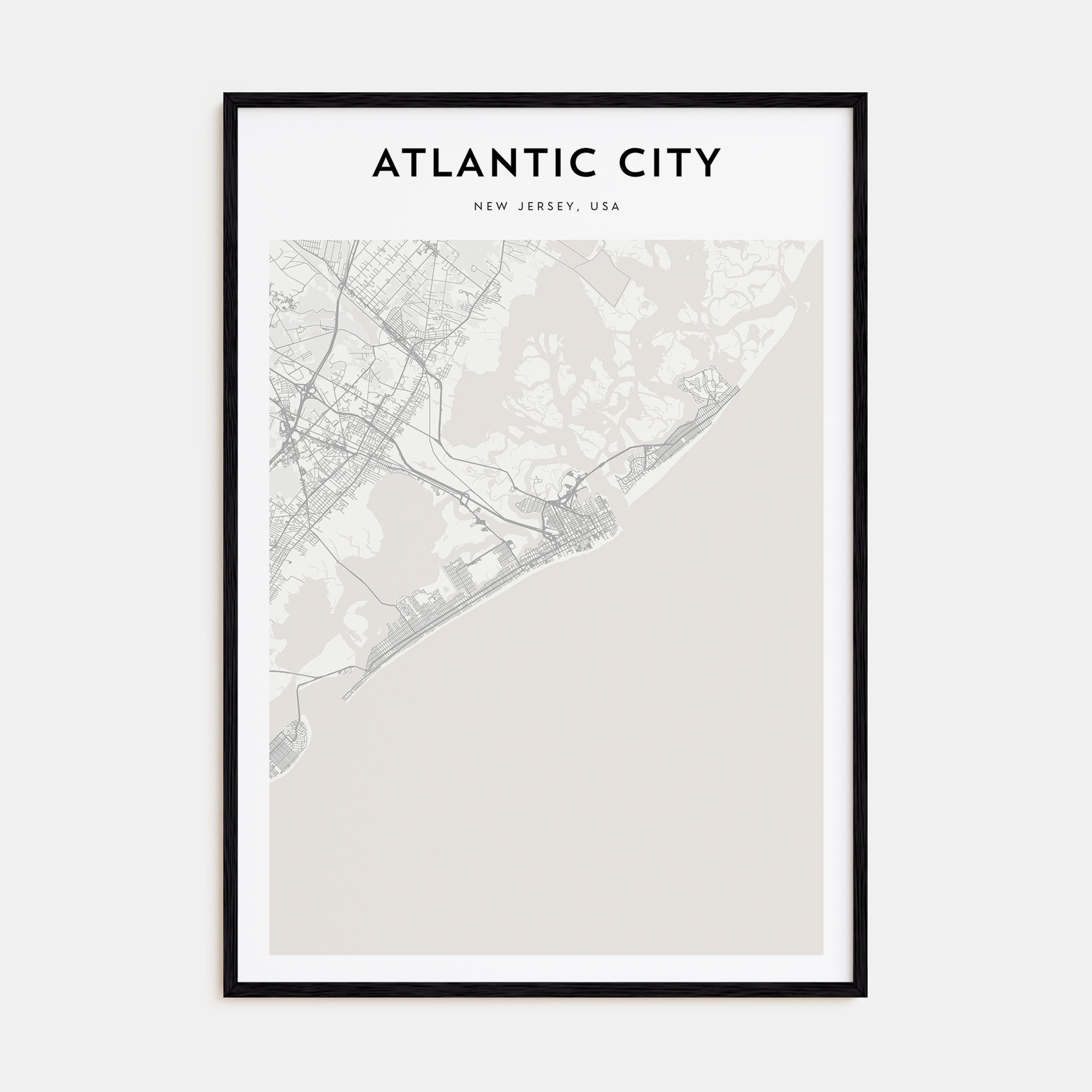 Atlantic City Map Portrait Poster