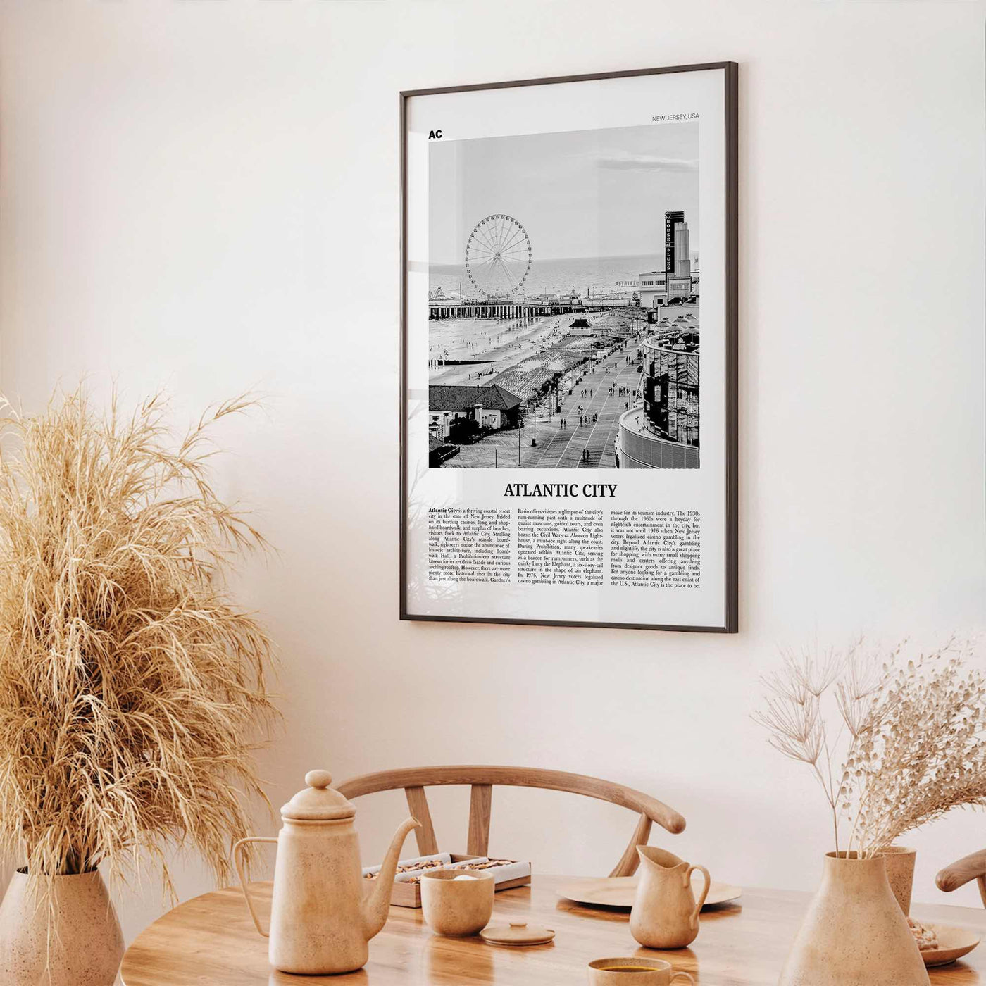 Atlantic City Print Black and White, Atlantic City Wall Art, Atlantic City Poster, Atlantic City Photo, Atlantic City Wall Décor, Maryland