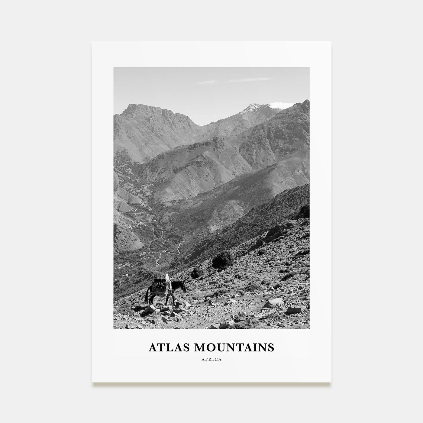 Atlas Mountains Portrait B&W Poster