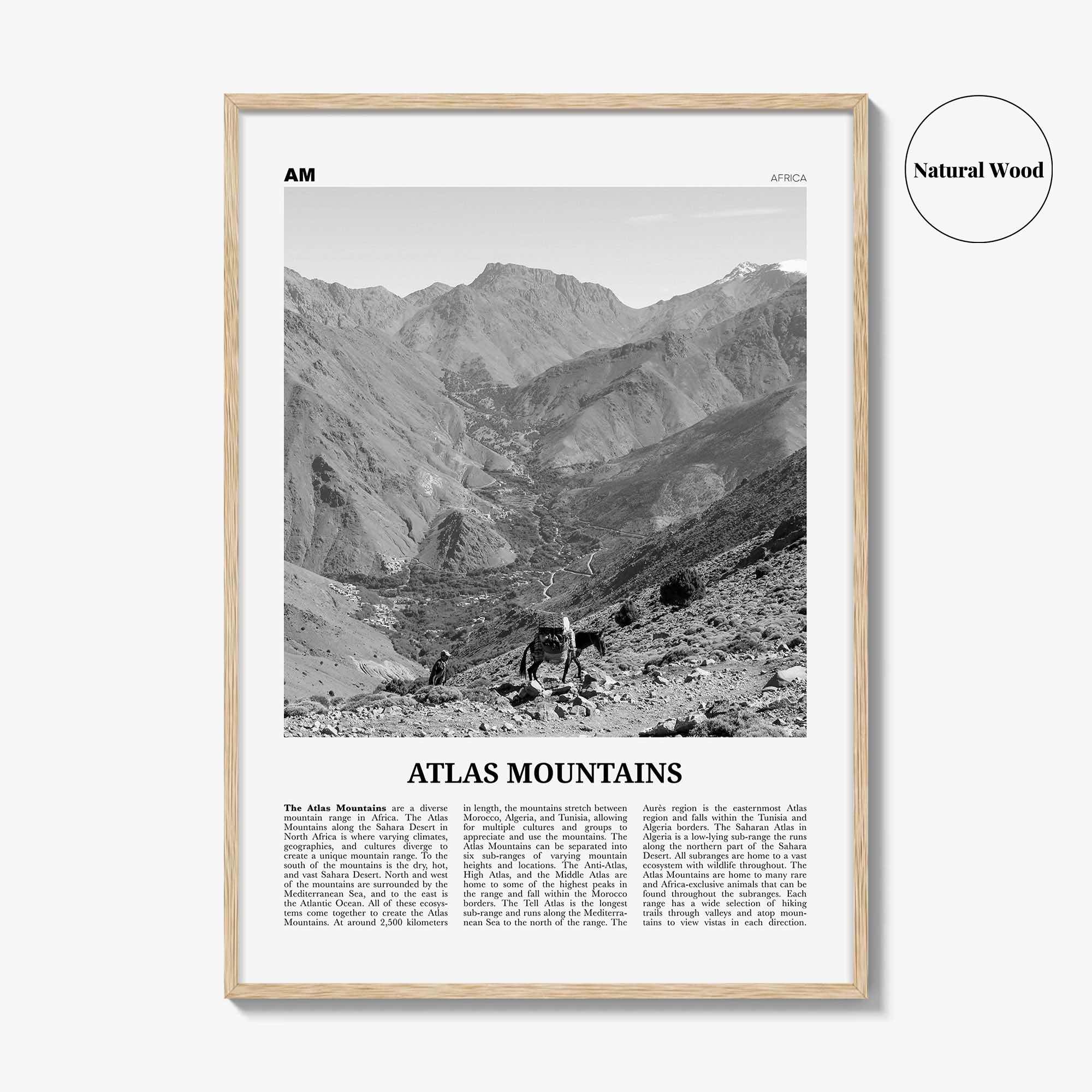 Atlas Mountains Print Black and White, Atlas Mountains Wall Art, Atlas Mountains Poster, Atlas Mountains Photo, Atlas Mountains Wall Décor