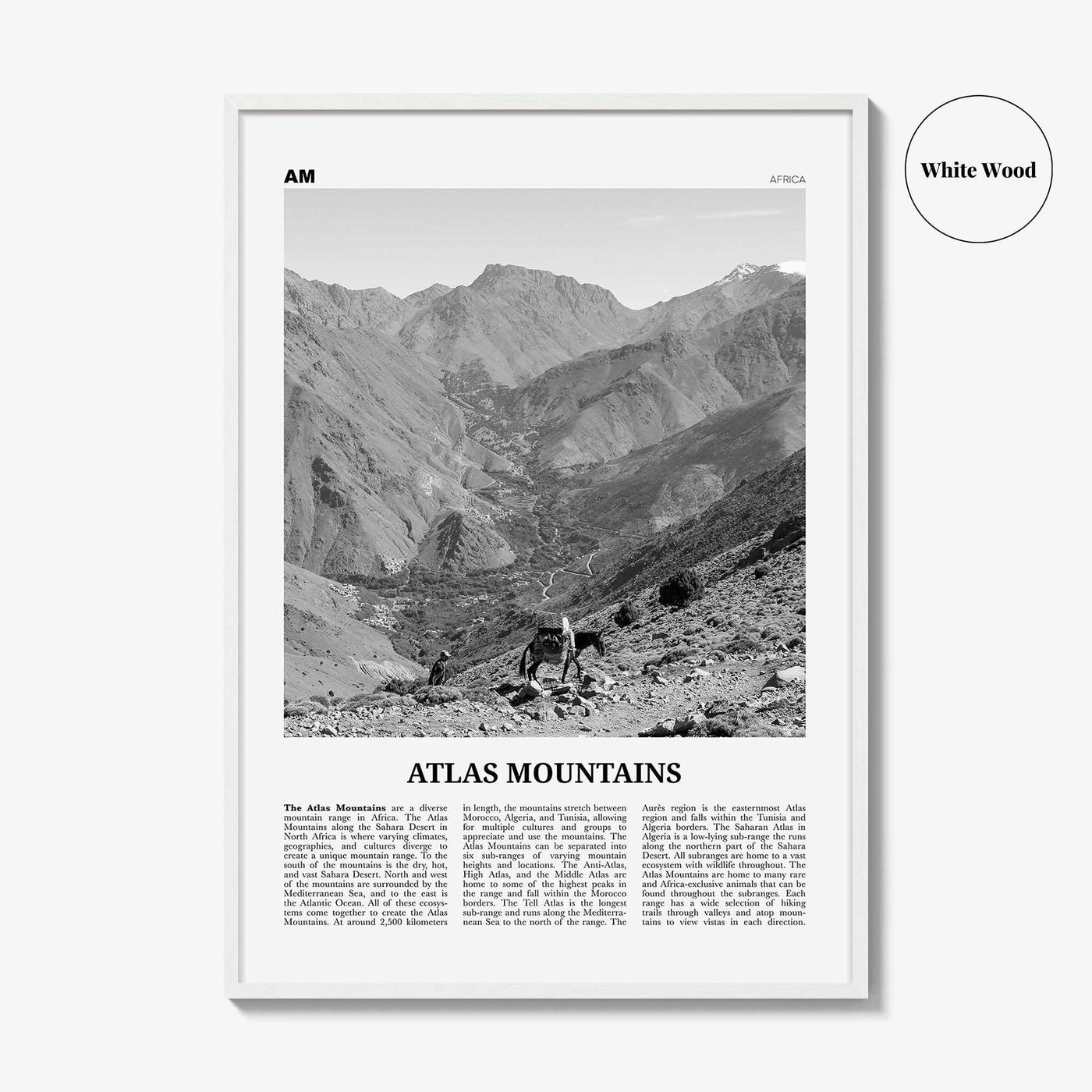Atlas Mountains Print Black and White, Atlas Mountains Wall Art, Atlas Mountains Poster, Atlas Mountains Photo, Atlas Mountains Wall Décor
