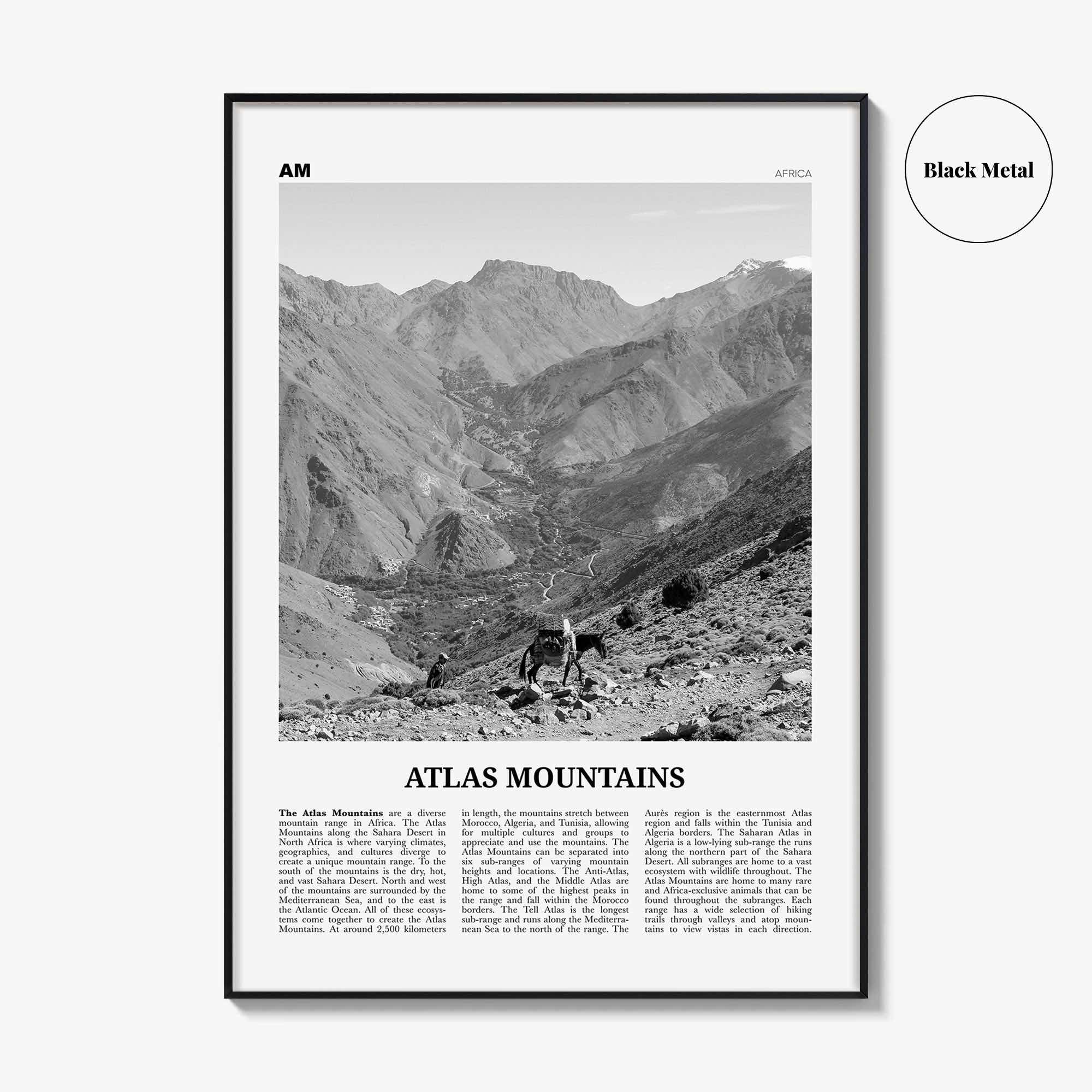 Atlas Mountains Print Black and White, Atlas Mountains Wall Art, Atlas Mountains Poster, Atlas Mountains Photo, Atlas Mountains Wall Décor