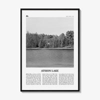 Atsion Lake Print Black and White, Atsion Lake Wall Art, Atsion Lake Poster, Atsion Lake Photo, Atsion Lake Wall Décor, Atsion Lake Map,