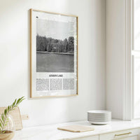 Atsion Lake Print Black and White, Atsion Lake Wall Art, Atsion Lake Poster, Atsion Lake Photo, Atsion Lake Wall Décor, Atsion Lake Map,