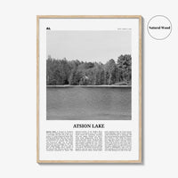 Atsion Lake Print Black and White, Atsion Lake Wall Art, Atsion Lake Poster, Atsion Lake Photo, Atsion Lake Wall Décor, Atsion Lake Map,