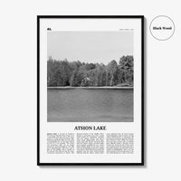 Atsion Lake Print Black and White, Atsion Lake Wall Art, Atsion Lake Poster, Atsion Lake Photo, Atsion Lake Wall Décor, Atsion Lake Map,