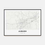 Auburn, Alabama Map Landscape Poster