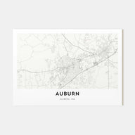 Auburn, Alabama Map Landscape Poster