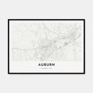 Auburn, Alabama Map Landscape Poster