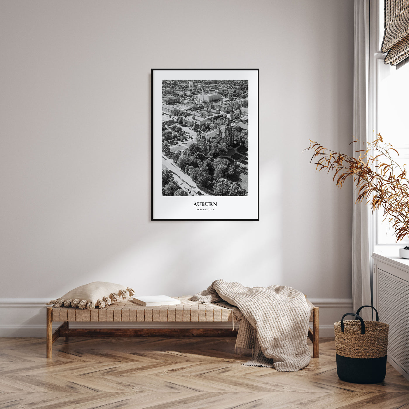 Auburn, Alabama Portrait B&W Poster