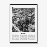 Auburn Print Black and White Alabama, Auburn Wall Art, Auburn Poster, Auburn Photo, Auburn Wall Décor, Alabama, United States, North America