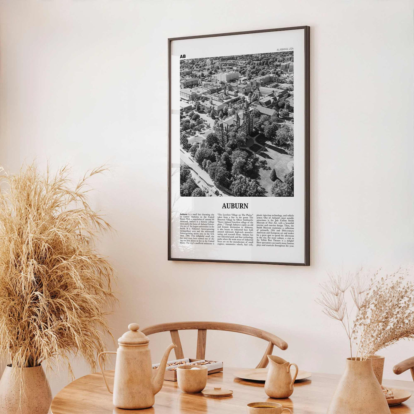 Auburn Print Black and White Alabama, Auburn Wall Art, Auburn Poster, Auburn Photo, Auburn Wall Décor, Alabama, United States, North America