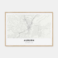 Auburn, California Map Landscape Poster
