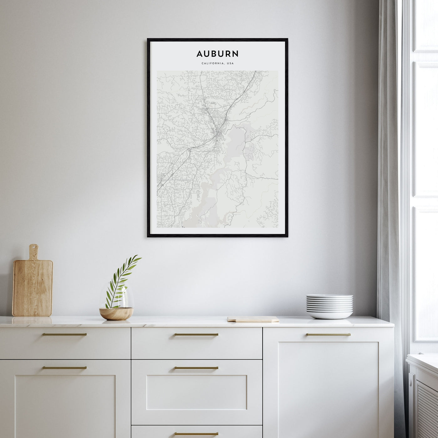 Auburn, California Map Portrait Poster