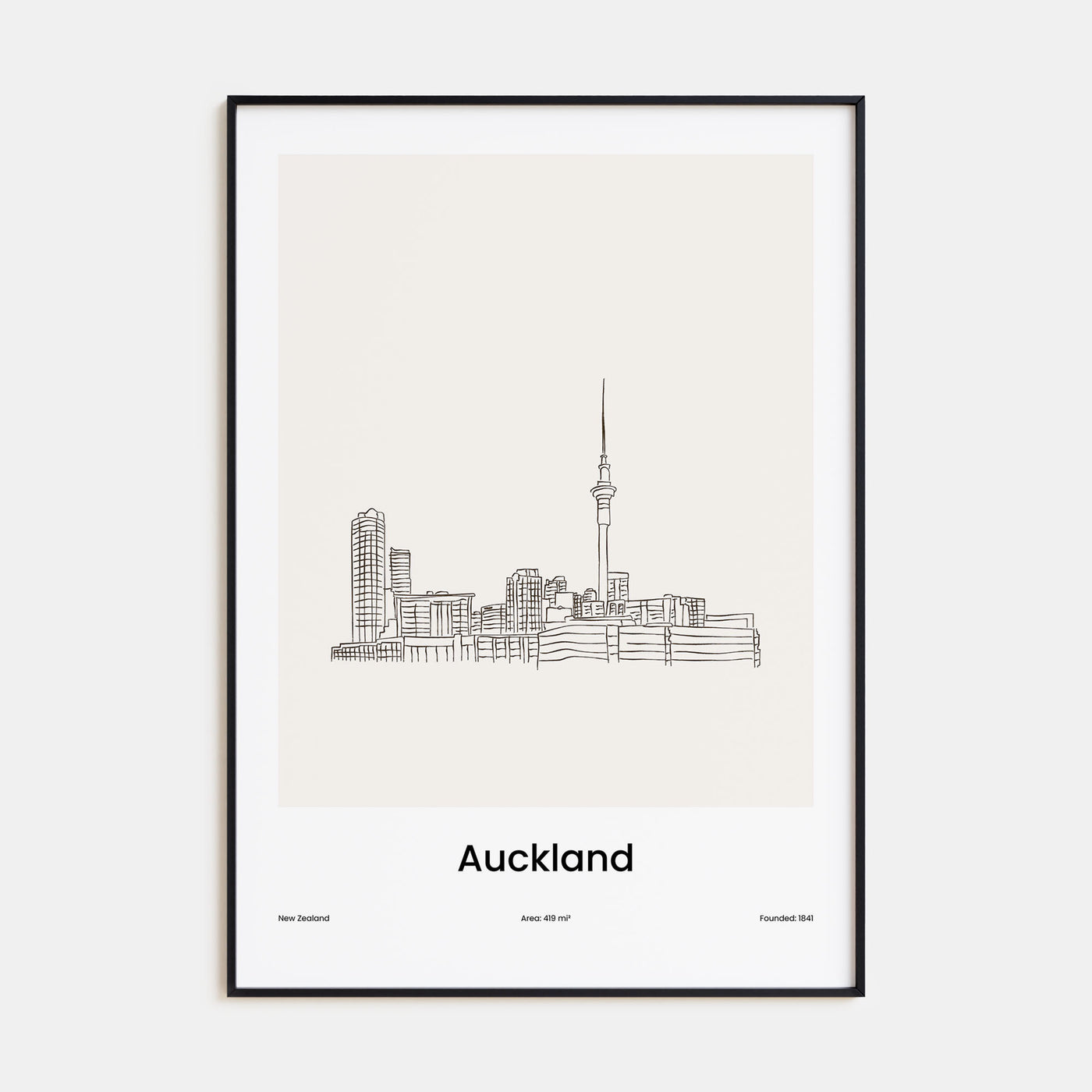 Auckland Drawn Poster
