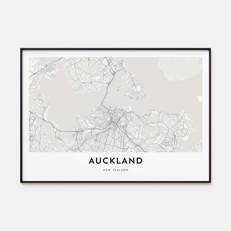 Auckland Map Landscape Poster