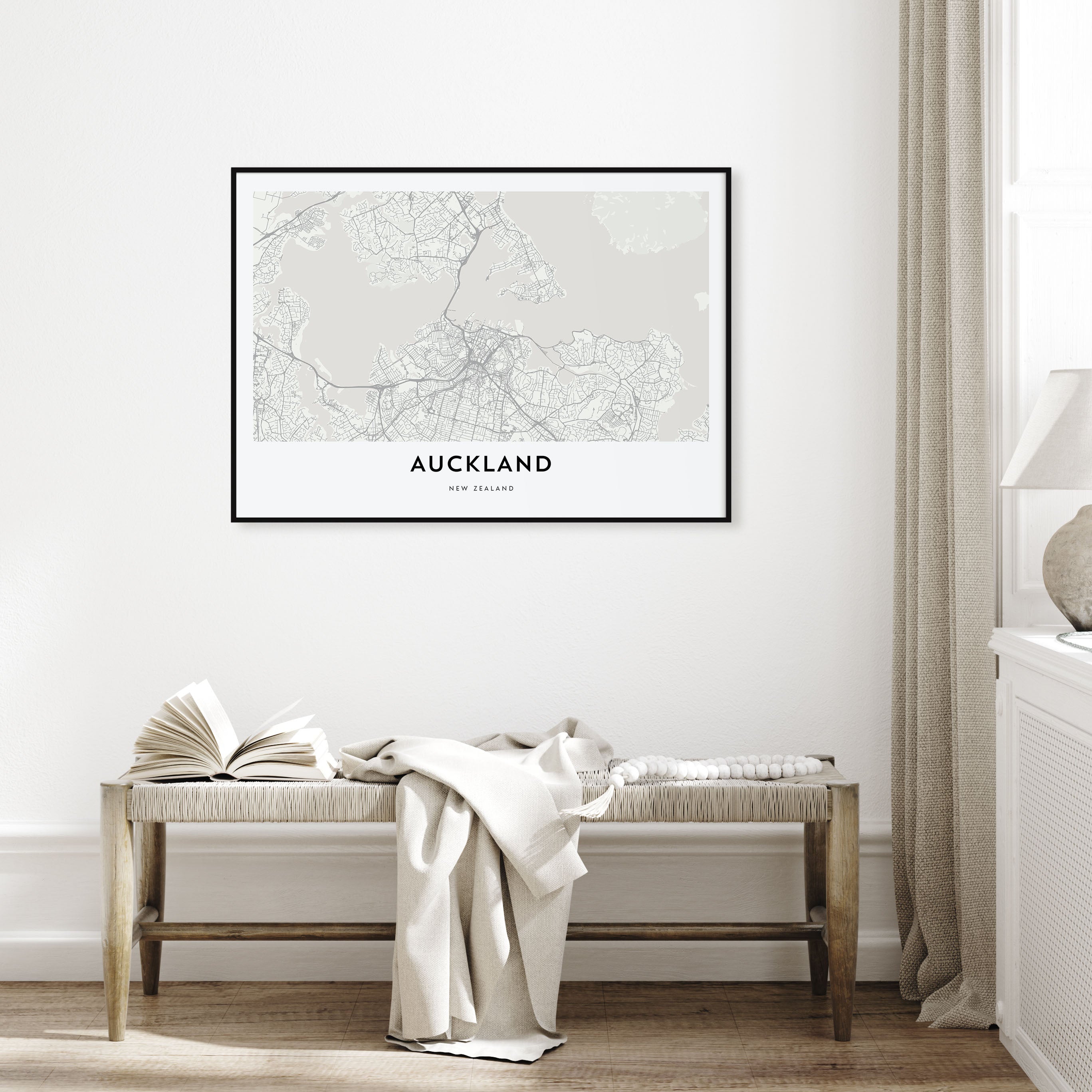Auckland Map Landscape Poster