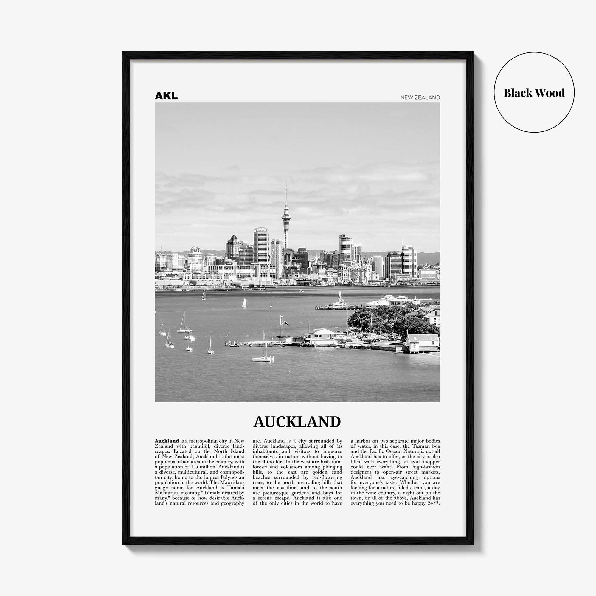 Auckland Print Black and White No 1, Auckland Wall Art, Auckland Poster, Auckland Photo, Auckland Wall Decor, New Zealand Poster Print