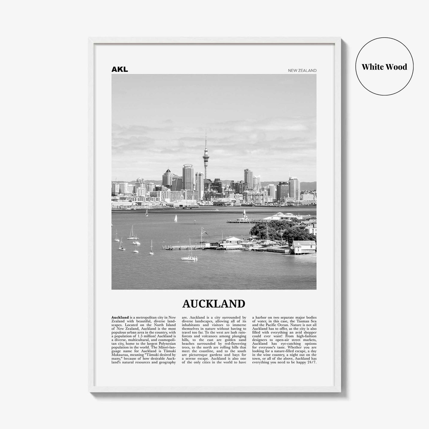 Auckland Print Black and White No 1, Auckland Wall Art, Auckland Poster, Auckland Photo, Auckland Wall Decor, New Zealand Poster Print